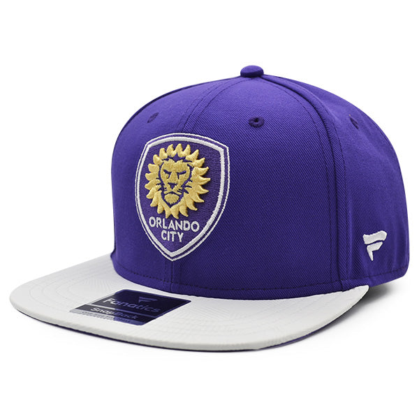 Orlando City FC Fanatics MLS Visor Mark Snapback Adjustable Hat - Purple/White/Gold