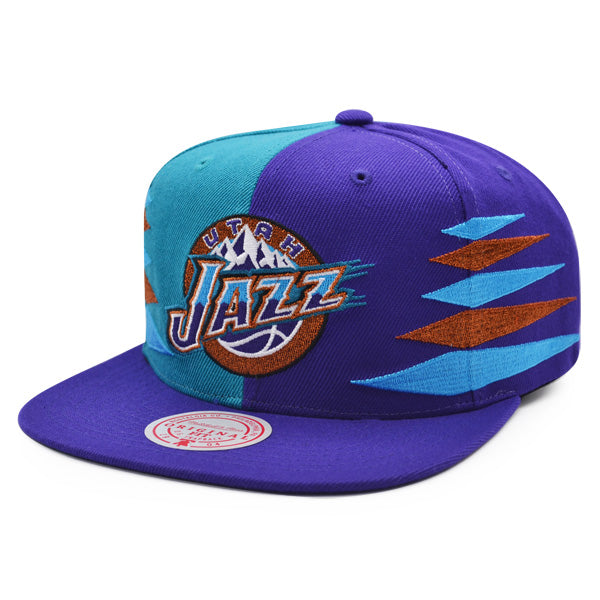 Utah Jazz Mitchell & Ness DIAMOND CUT Snapback HWC Hat - Purple/Teal/Copper