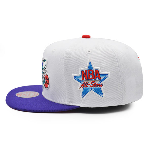 Charlotte Hornets 1991 ALL-STAR GAME Mitchell & Ness Snapback Hat - White/Purple