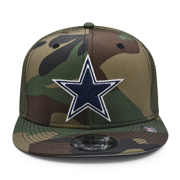 Dallas Cowboys New Era CAMO TRUCKER 9Fifty Snapback NFL Hat – Woodland Camo