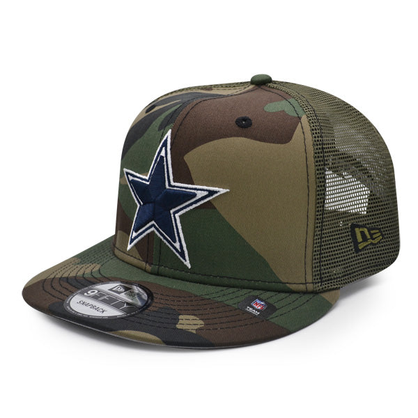 Dallas Cowboys New Era CAMO TRUCKER 9Fifty Snapback NFL Hat – Woodland Camo