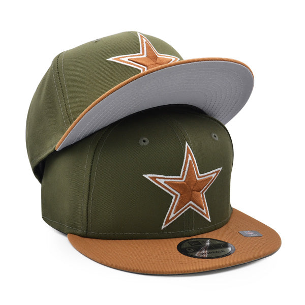 Dallas Cowboys New Era EXCLUSIVE 9Fifty Snapback NFL Hat – Army/Bronze