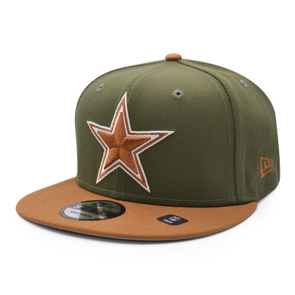 Dallas Cowboys New Era EXCLUSIVE 9Fifty Snapback NFL Hat – Army/Bronze