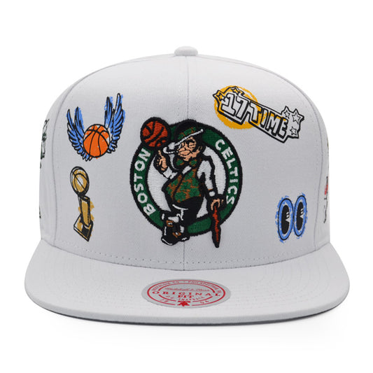 Boston Celtics Mitchell & Ness HAND DRAWN Snapback Hat