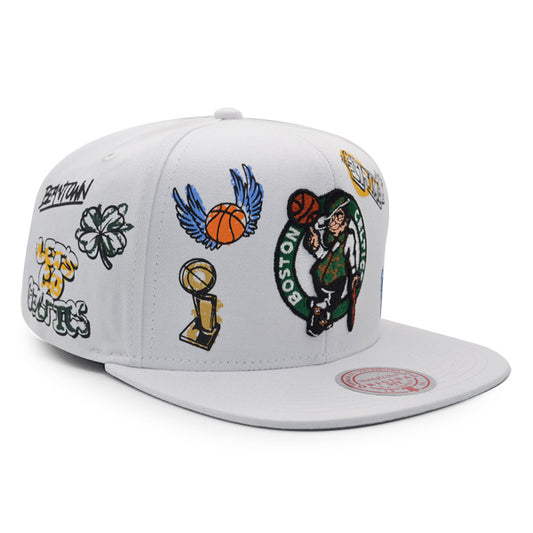 Boston Celtics Mitchell & Ness HAND DRAWN Snapback Hat