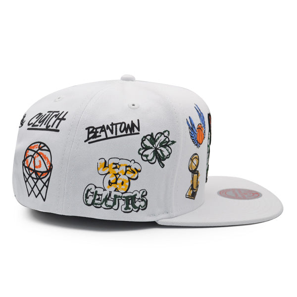 Boston Celtics Mitchell & Ness HAND DRAWN Snapback Hat