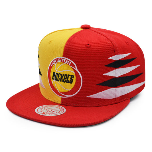 Houston Rockets Mitchell & Ness DIAMOND CUT Snapback HWC Hat - Red/Yellow
