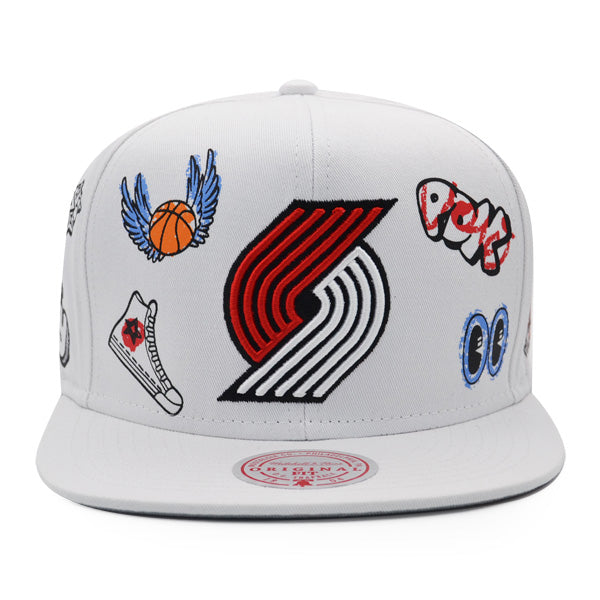 Portland Trailblazers Mitchell & Ness HAND DRAWN Snapback Hat