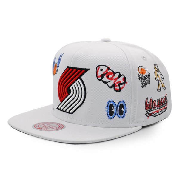 Portland Trailblazers Mitchell & Ness HAND DRAWN Snapback Hat