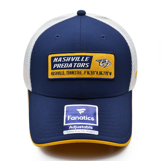 Nashville Predators Fanatics ICONIC Trucker Mesh NHL Snapback Hat - Navy/Gold