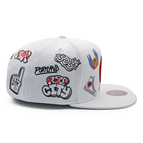 Portland Trailblazers Mitchell & Ness HAND DRAWN Snapback Hat