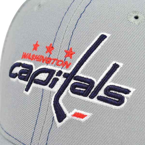 Washington Capitals Structured Gray Curved Snapback Reebok NHL Hat