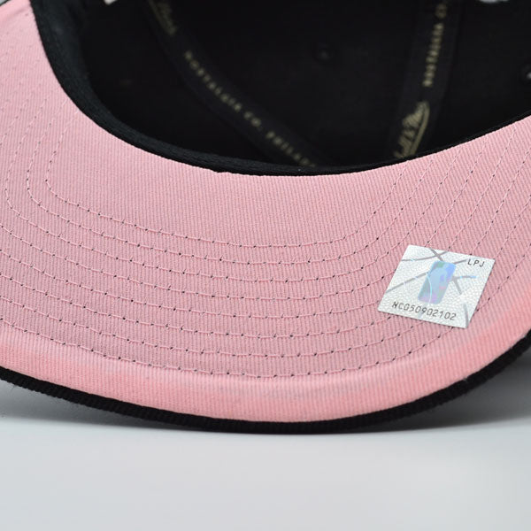 Brooklyn Nets Mitchell & Ness ALL LOVE Snapback Hat - Black/Pink Bottom