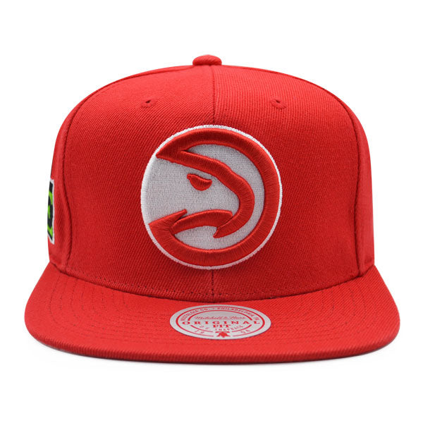 Atlanta Hawks Mitchell & Ness ALL LOVE Snapback Hat - Red/Pink Bottom