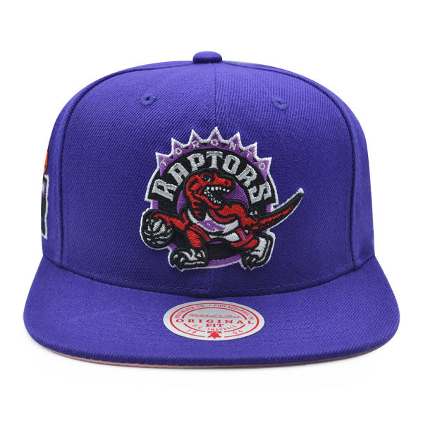 Toronto Raptors Mitchell & Ness ALL LOVE Snapback Hat - Purple/Pink Bottom