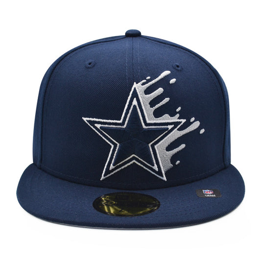 Dallas Cowboys SPLATTER Exclusive New Era 59Fifty Fitted Hat - Navy/Gray UV