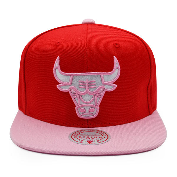 Chicago Bulls NBA Mitchell & Ness SWEET HEART Snapback Hat - Red/Pink