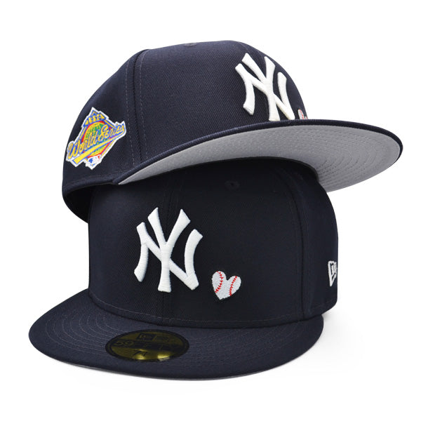 New York Yankees 1996 WORLD SERIES Exclusive TEAM HEARTS New Era Fitted 59Fifty MLB Hat -Navy