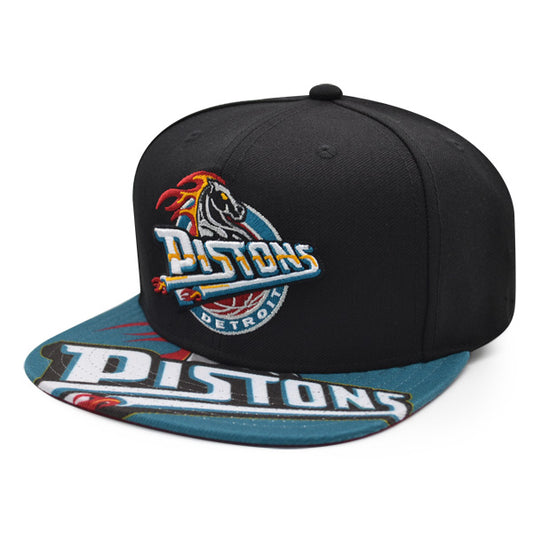 Detroit Pistons Mitchell & Ness SWINGMAN POP Snapback Hat - Black