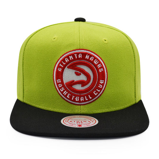 Atlanta Hawks NBA Mitchell & Ness CYBER ATTACK Snapback Hat - Cyber/Black Bottom