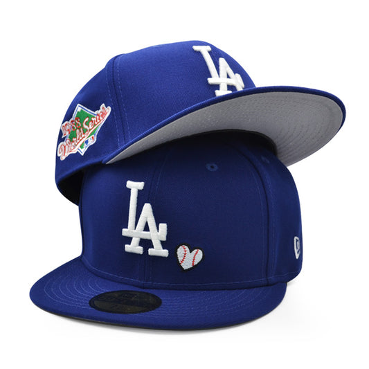 Los Angeles 1988 WORLD SERIES Exclusive TEAM HEARTS New Era Fitted 59Fifty MLB Hat - Royal