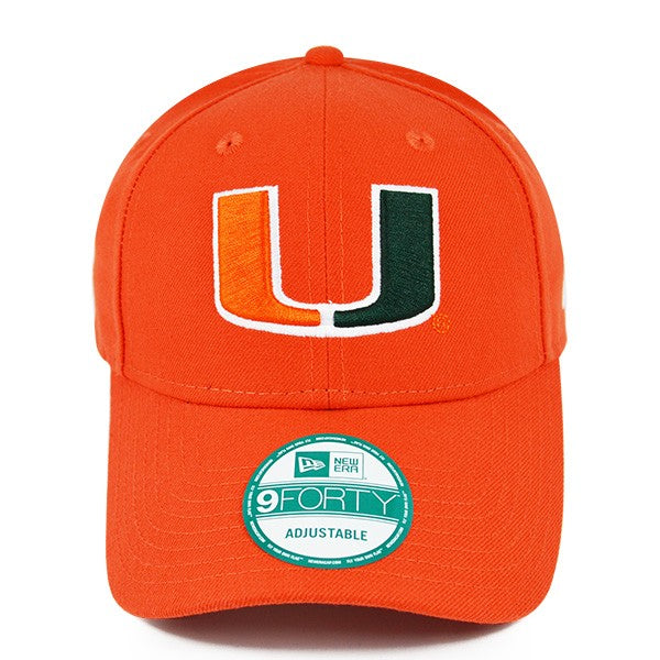 Miami Hurricanes New Era THE LEAGUE 9Forty Adjustable Velcro Strap NCAA Hat