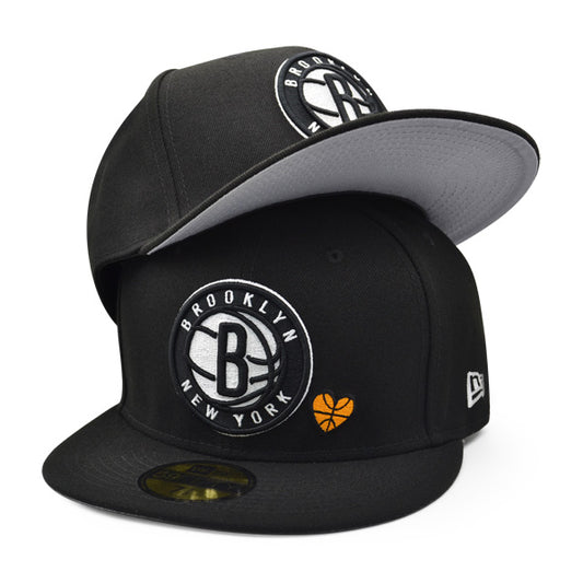 Brooklyn Nets TEAM HEARTS Exclusive New Era Fitted 59Fifty NBA Hat - Black