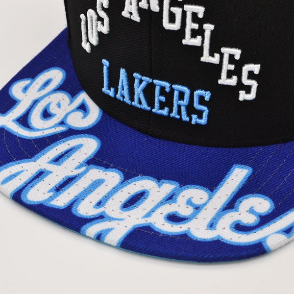 Los Angeles Lakers Mitchell & Ness SWINGMAN POP Snapback Hat - Black/Sky