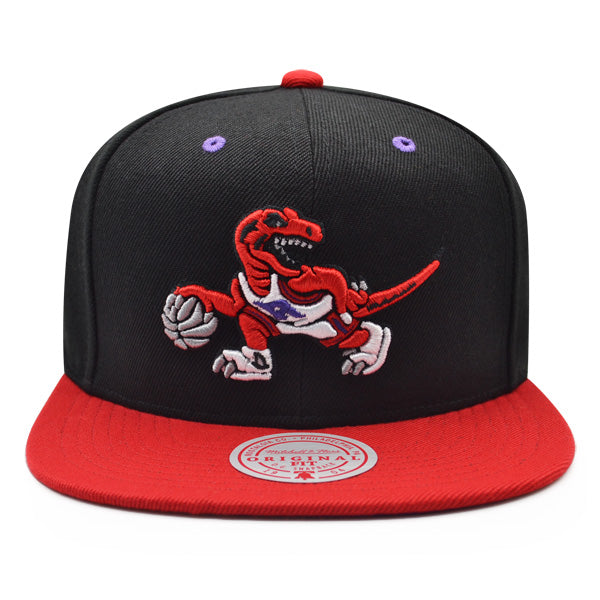 Toronto Raptors Mitchell & Ness RELOAD Snapback NBA Hat - Black/Red/Purple Bottom