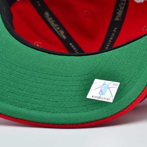 Atlanta Hawks NBA Mitchell & Ness SPREAD'EM Snapback Hat - Red/Green Bottom