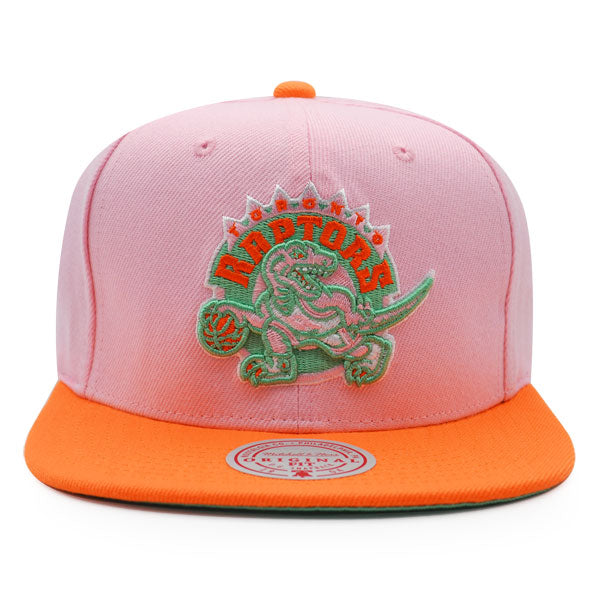 Toronto Raptors Mitchell & Ness SWEET SHERBERT Snapback NBA Hat - Pink/Orange/Lime