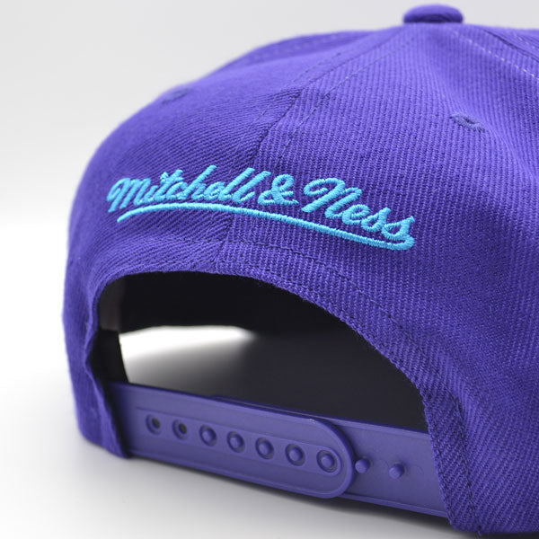 Utah Jazz Mitchell & Ness THE GRID Snapback NBA Hat - Purple/Vice Blue