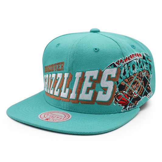 Vancouver Grizzlies Mitchell & Ness THE GRID Snapback NBA Hat - Teal/Copper