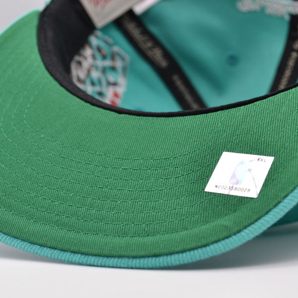 Vancouver Grizzlies Mitchell & Ness THE GRID Snapback NBA Hat - Teal/Copper