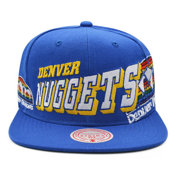 Denver Nuggets Mitchell & Ness THE GRID Snapback NBA Hat - Royal/Yellow