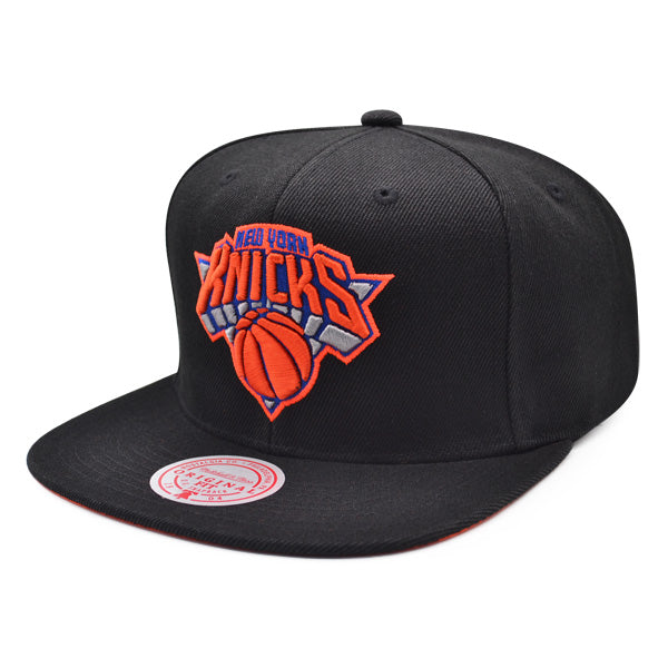 New York Knicks Mitchell & Ness HIGH LIGHT Snapback NBA Hat - Black/Neon Orange