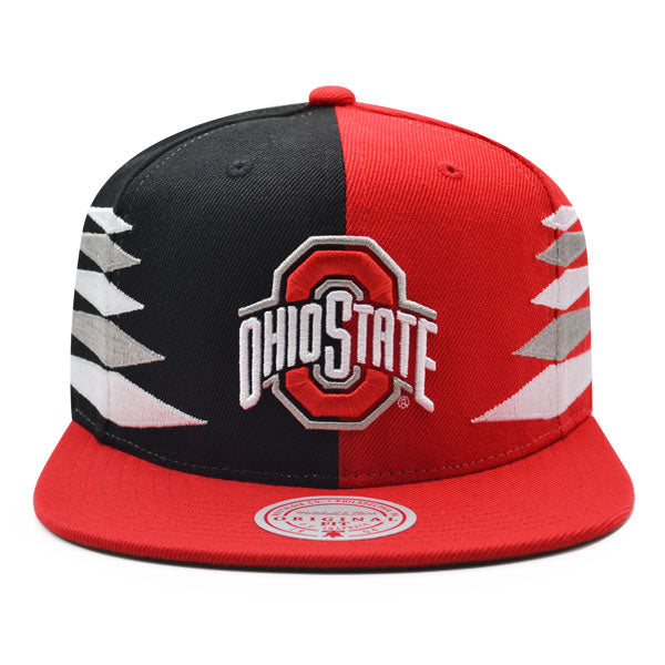 Ohio State Buckeyes Mitchell & Ness DIAMOND CUT Snapback NCAA Hat- Red/Black/Gray