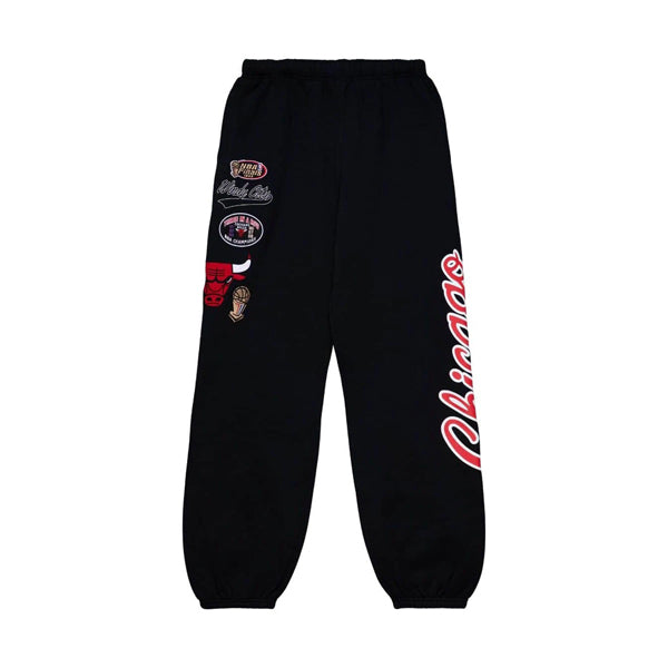 Chicago Bulls Mitchell & Ness NBA Champ City Fleece Joggers - Black