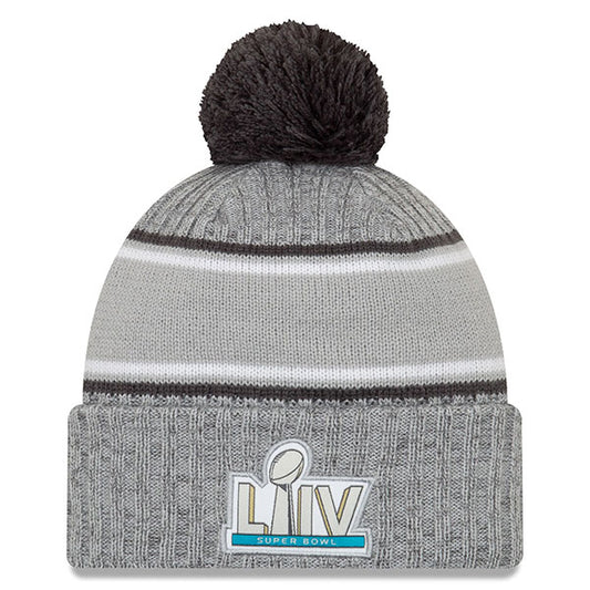 Kansas City Chiefs New Era Super Bowl LIV Champions Parade Pom Knit Hat - Gray