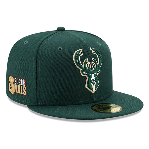 Milwaukee Bucks New Era 2021 NBA Finals Bound Sidepatch 59FIFTY Fitted Hat - Pine