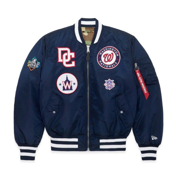 Washington Nationals Alpha Industries X New Era MA-1 Bomber Reversible Jacket - Navy