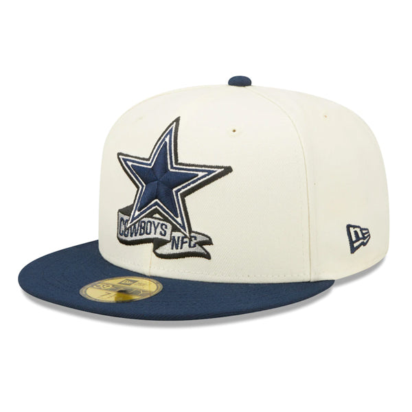 Dallas Cowboys New Era 2022 NFL Sideline 59FIFTY Fitted Hat - Chrome/Navy