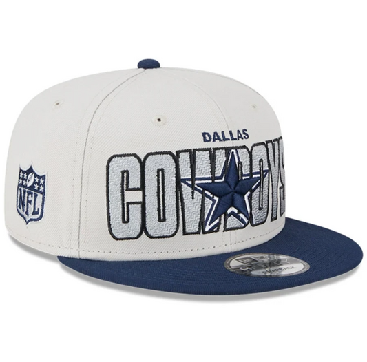 Dallas Cowboys New Era 2023 NFL Draft 9FIFTY Snapback Adjustable Hat - Stone/Navy