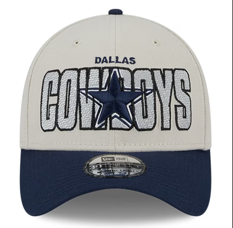 Dallas Cowboys New Era 2023 NFL Draft 39THIRTY Flex Hat - Stone/Navy