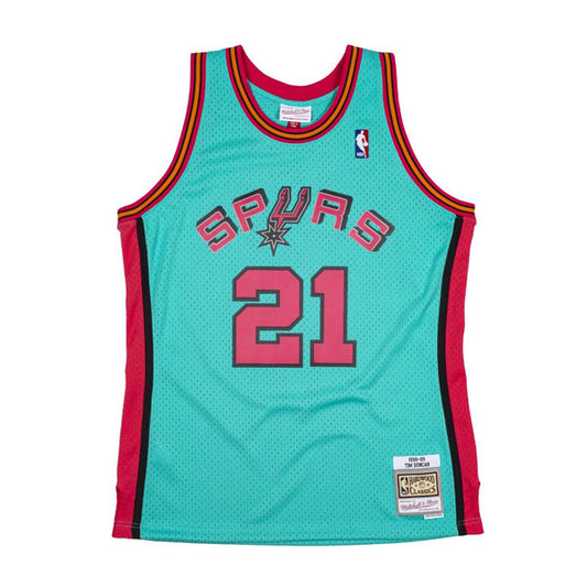 Tim Duncan 1998-99 San Antonio Spurts Mitchell & Ness HWC RELOAD Swingman Jersey - Teal