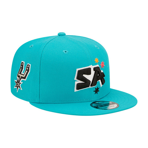 San Antonio Spurs New Era NBA 2022-23 CITY EDITION Alternate 9Fifty Snapback Hat - Teal/Black