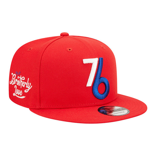 Philadelphia 76ers New Era NBA 2022-23 CITY EDITION Alternate 9Fifty Snapback Hat - Red/Blue