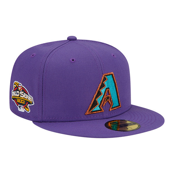 Arizona Diamondbacks 2001 World Series New Era Exclusive 59Fifty Fitted Hat -Purple/Gray UV