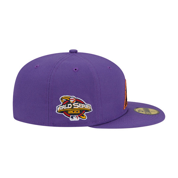 Arizona Diamondbacks 2001 World Series New Era Exclusive 59Fifty Fitted Hat -Purple/Gray UV