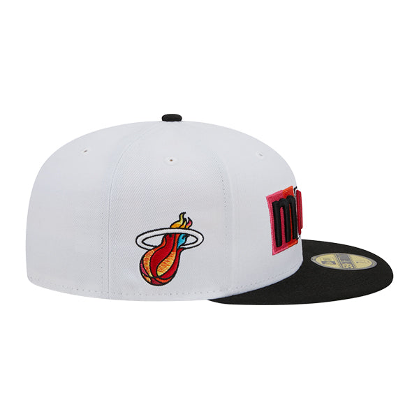 Miami Heat New Era NBA 2022-23 CITY EDITION 59Fifty Fitted Hat - White/Black/Multi